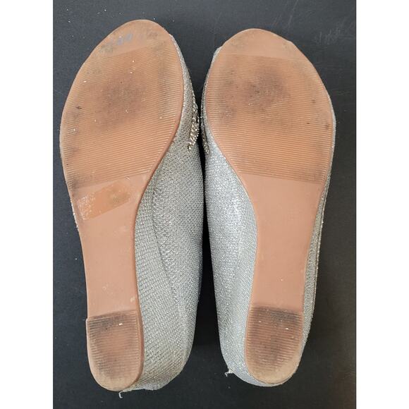 Lucita Silver Embellished Open Toe Heels - Size 5.5 - Picture 7 of 10